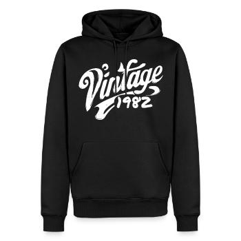 Vintage 1982 Jahrgang 1982 Geburtstag 1982 Retro - Männer Premium Bio Hoodie - Schwarz - Vorne - Nico (187cm)