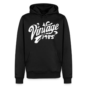 Vintage 1985 Jahrgang 1985 Geburtstag 1985 Retro - Männer Premium Bio Hoodie - Schwarz - Vorne - Nico (187cm)
