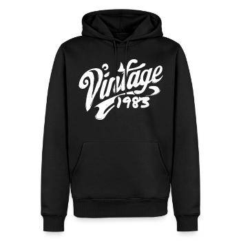 Millésime 1983 Millésime 1983 Anniversaire 1983 Rétro - Sweat à capuche Premium bio Homme - noir - Devant - Nico (187cm)