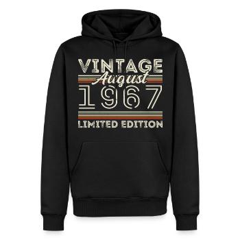 August 1967 Legende seit August 1967 Vintage 1967 - Männer Premium Bio Hoodie - Schwarz - Vorne - Nico (187cm)
