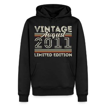 August 2011 Legende seit August 2011 Vintage 2011 - Männer Premium Bio Hoodie - Schwarz - Vorne - Nico (187cm)