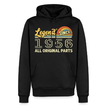 Légendaire depuis 1956 Anniversaire 1956 Né en 1956 - Sweat à capuche Premium bio Homme - noir - Devant - Nico (187cm)