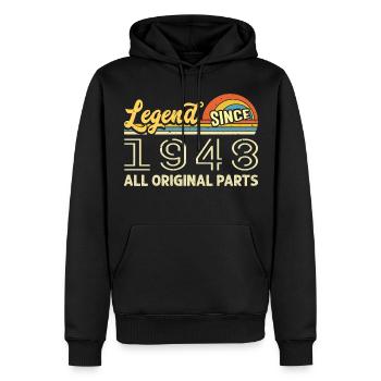 Legendär seit 1948 Geburtstag 1948 Jahrgang 1948 - Männer Premium Bio Hoodie - Schwarz - Vorne - Nico (187cm)
