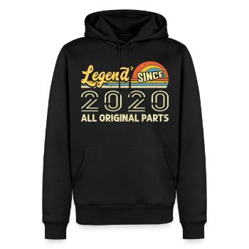Légendaire depuis 2020 Anniversaire 2020 Millésime 2020 - Sweat à capuche Premium bio Homme - noir - Devant - Nico (187cm)