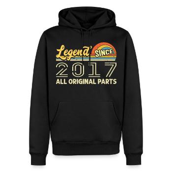 Légendaire depuis 2017 Anniversaire 2017 Millésime 2017 - Sweat à capuche Premium bio Homme - noir - Devant - Nico (187cm)