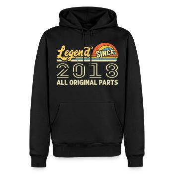 Légendaire depuis 2018 Anniversaire 2018 Millésime 2018 - Sweat à capuche Premium bio Homme - noir - Devant - Nico (187cm)