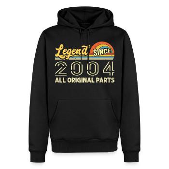 Legendary since 2004 Birthday 2004 Vintage 2004 - Men’s Premium Organic Hoodie - black - Front - Nico (187cm)
