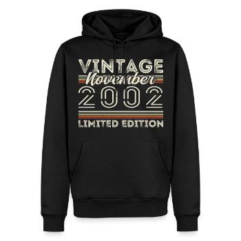 November 2002 Birthday Year November 2002 - Men’s Premium Organic Hoodie - black - Front - Nico (187cm)