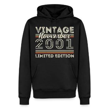 November 2001 Birthday Year November 2001 - Men’s Premium Organic Hoodie - black - Front - Nico (187cm)