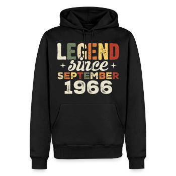 Legendary since September 1966 Birthday September - Men’s Premium Organic Hoodie - black - Front - Nico (187cm)