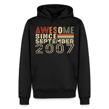 September 2007, birthday present September 2007 - Men’s Premium Organic Hoodie - black - Front - Nico (187cm)