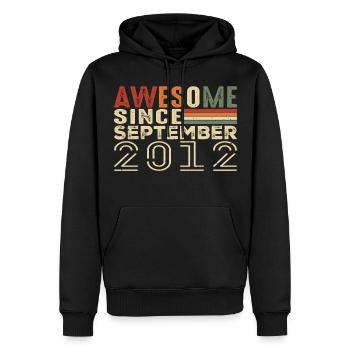 September 2012, Birthday present September 2012 - Men’s Premium Organic Hoodie - black - Front - Nico (187cm)