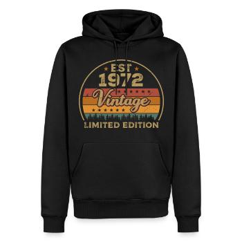 Légendaire Depuis 1972 Anniversaire 1972 Millésime 1972 - Sweat à capuche Premium bio Homme - noir - Devant - Nico (187cm)