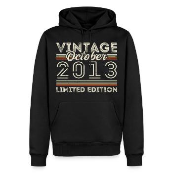 Oktober 2013 Geburtstag Octobre 2013 Cadeau d’anniversaire - Sweat à capuche Premium bio Homme - noir - Devant - Nico (187cm)