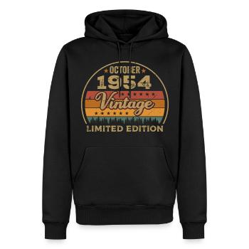 Jahrgang Oktober 1954 Geburtstagsgeschenk - 1954 - Männer Premium Bio Hoodie - Schwarz - Vorne - Nico (187cm)