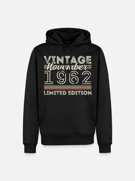 Born November 1962 Birthday November 1962 - Men’s Premium Organic Hoodie - black
