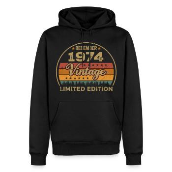 Birthday December 1974 Gift December 1974 - Men’s Premium Organic Hoodie - black - Front - Nico (187cm)