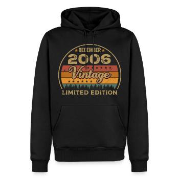 Birthday December 2006 Gift December 2006 - Men’s Premium Organic Hoodie - black - Front - Nico (187cm)