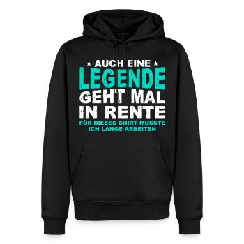 Auch Eine Legende Geht Mal In Rente Geschenk Rente - Männer Premium Bio Hoodie - Schwarz - Vorne - Nico (187cm)
