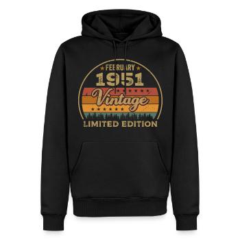 February 1951, Jubilee 1951, Legends February 1951 - Men’s Premium Organic Hoodie - black - Front - Nico (187cm)