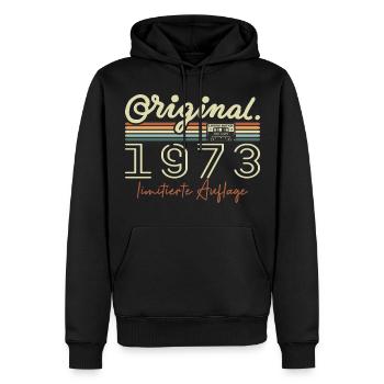Original 1973 Vintage 1973 Geburtstag Retro 1973 - Männer Premium Bio Hoodie - Schwarz - Vorne - Nico (187cm)