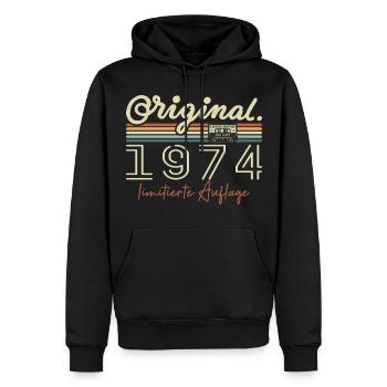 Original 1974 Vintage 1974 Geburtstag Retro 1974 - Männer Premium Bio Hoodie - Schwarz - Vorne - Nico (187cm)