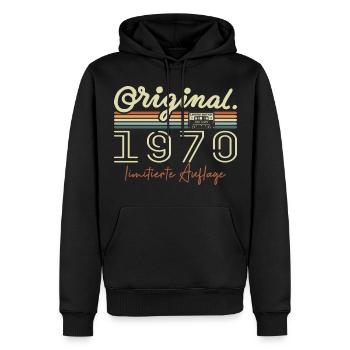 Original 1970 Vintage 1970 Geburtstag Retro 1970 - Männer Premium Bio Hoodie - Schwarz - Vorne - Nico (187cm)