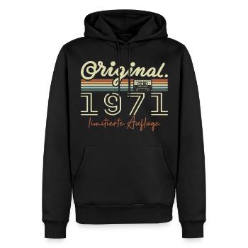 Original 1971 Millésime 1971 Anniversaire Rétro 1971 - Sweat à capuche Premium bio Homme - noir - Devant - Nico (187cm)