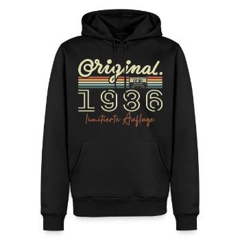 Original 1986 Millésime 1986 Anniversaire Rétro 1986 - Sweat à capuche Premium bio Homme - noir - Devant - Nico (187cm)