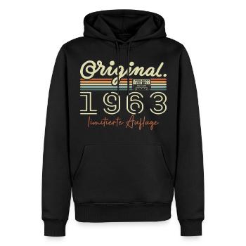 Original 1963 Vintage 1963 Geburtstag Retro 1963 - Männer Premium Bio Hoodie - Schwarz - Vorne - Nico (187cm)