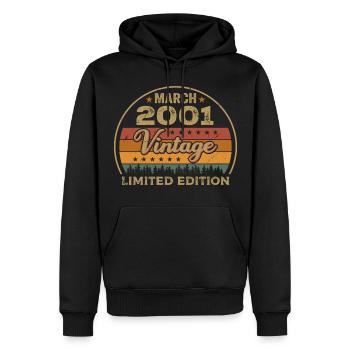 Vintage märz 2001 Geburtstag märz 2001 Retro 2001 - Männer Premium Bio Hoodie - Schwarz - Vorne - Nico (187cm)
