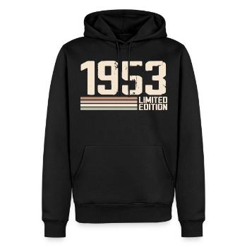 1953 Millésime 1953 Anniversaire 1953 Rétro 1953 - Sweat à capuche Premium bio Homme - noir - Devant - Nico (187cm)