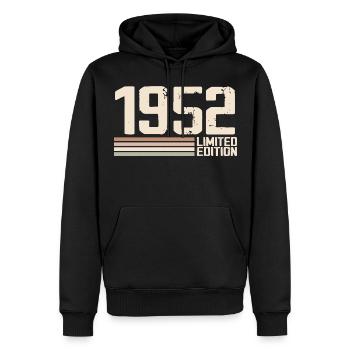 1952 Jahrgang 1952 Geburtstag 1952 Retro 1952 - Männer Premium Bio Hoodie - Schwarz - Vorne - Nico (187cm)