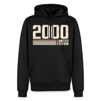 2000 Jahrgang 2000 Geburtstag 2000 Retro 2000 - Männer Premium Bio Hoodie - Schwarz - Vorne - Nico (187cm)