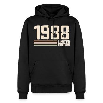 1988 Jahrgang 1988 Geburtstag 1988 Retro 1988 - Männer Premium Bio Hoodie - Schwarz - Vorne - Nico (187cm)