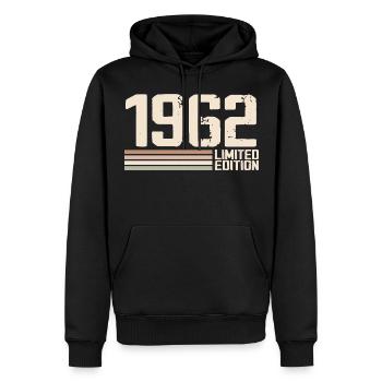1962 Millésime 1962 Anniversaire 1962 Rétro 1962 - Sweat à capuche Premium bio Homme - noir - Devant - Nico (187cm)