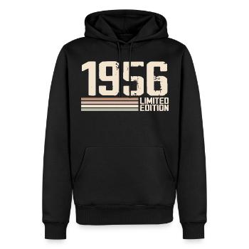 1956 Jahrgang 1956 Geburtstag 1956 Retro 1956 - Männer Premium Bio Hoodie - Schwarz - Vorne - Nico (187cm)