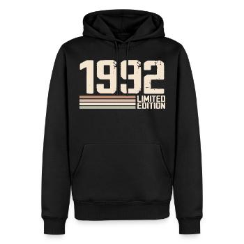 1992 Millésime 1992 Anniversaire 1992 Rétro 1992 - Sweat à capuche Premium bio Homme - noir - Devant - Nico (187cm)