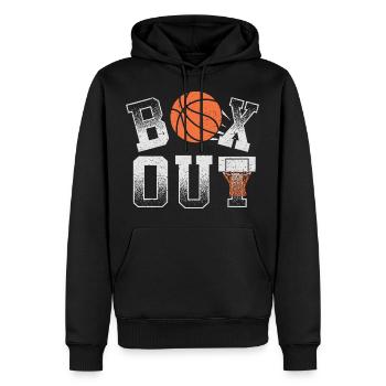 Basketball-Trainer-Hemd-Kasten heraus Rückprallverteidigung - Männer Premium Bio Hoodie - Schwarz - Vorne - Nico (187cm)