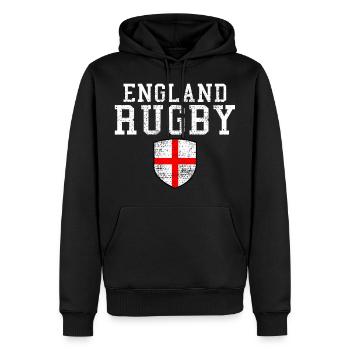 Angleterre rugby - Sweat à capuche Premium bio Homme - noir - Devant - Nico (187cm)
