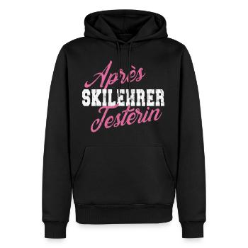 Funny Après Ski Skier Women Fun Gift - Sweat à capuche Premium bio Homme - noir - Devant - Nico (187cm)
