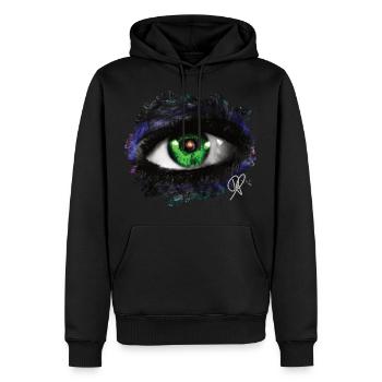Auge Eye Universum Pupille Iris Graffiti - Männer Premium Bio Hoodie - Schwarz - Vorne - Nico (187cm)