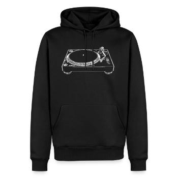 Turntable Turntable Sketches DJ Equipment - Men’s Premium Organic Hoodie - black - Front - Nico (187cm)