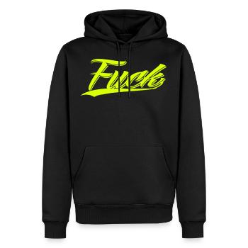 fuck you off fucker - Men’s Premium Organic Hoodie - black - Front - Nico (187cm)