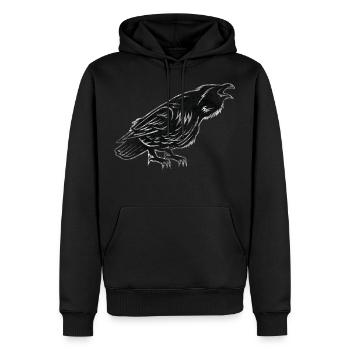 Corbeau - Sweat à capuche Premium bio Homme - noir - Devant - Nico (187cm)