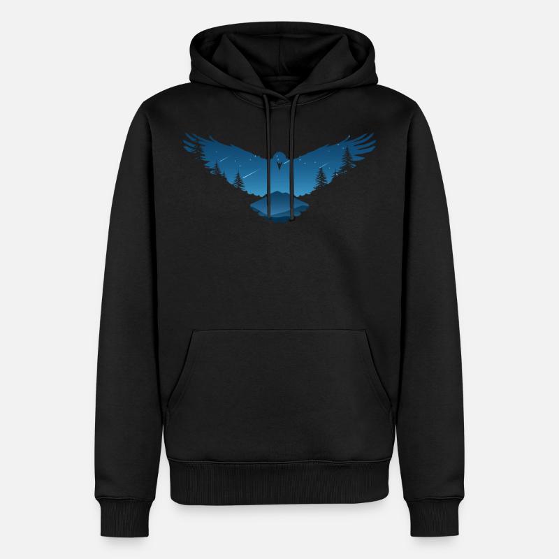 Raben Krähen Vogel Design - Männer Premium Bio Hoodie - Schwarz