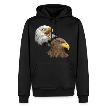 Pigargos - Männer Premium Bio Hoodie - Schwarz - Vorne - Nico (187cm)
