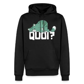 Katze Was für ein Geschenk Humor Katze Kätzchen Frau Mädchen - Männer Premium Bio Hoodie - Schwarz - Vorne - Nico (187cm)