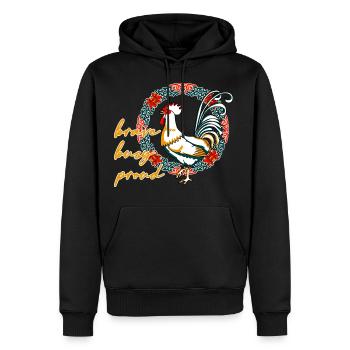 Coq - Sweat à capuche Premium bio Homme - noir - Devant - Nico (187cm)