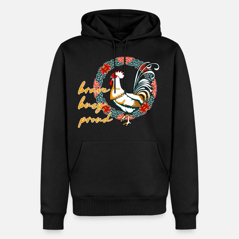 Coq - Sweat à capuche Premium bio Homme - noir